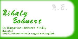 mihaly bohnert business card