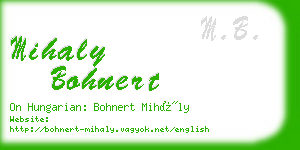 mihaly bohnert business card